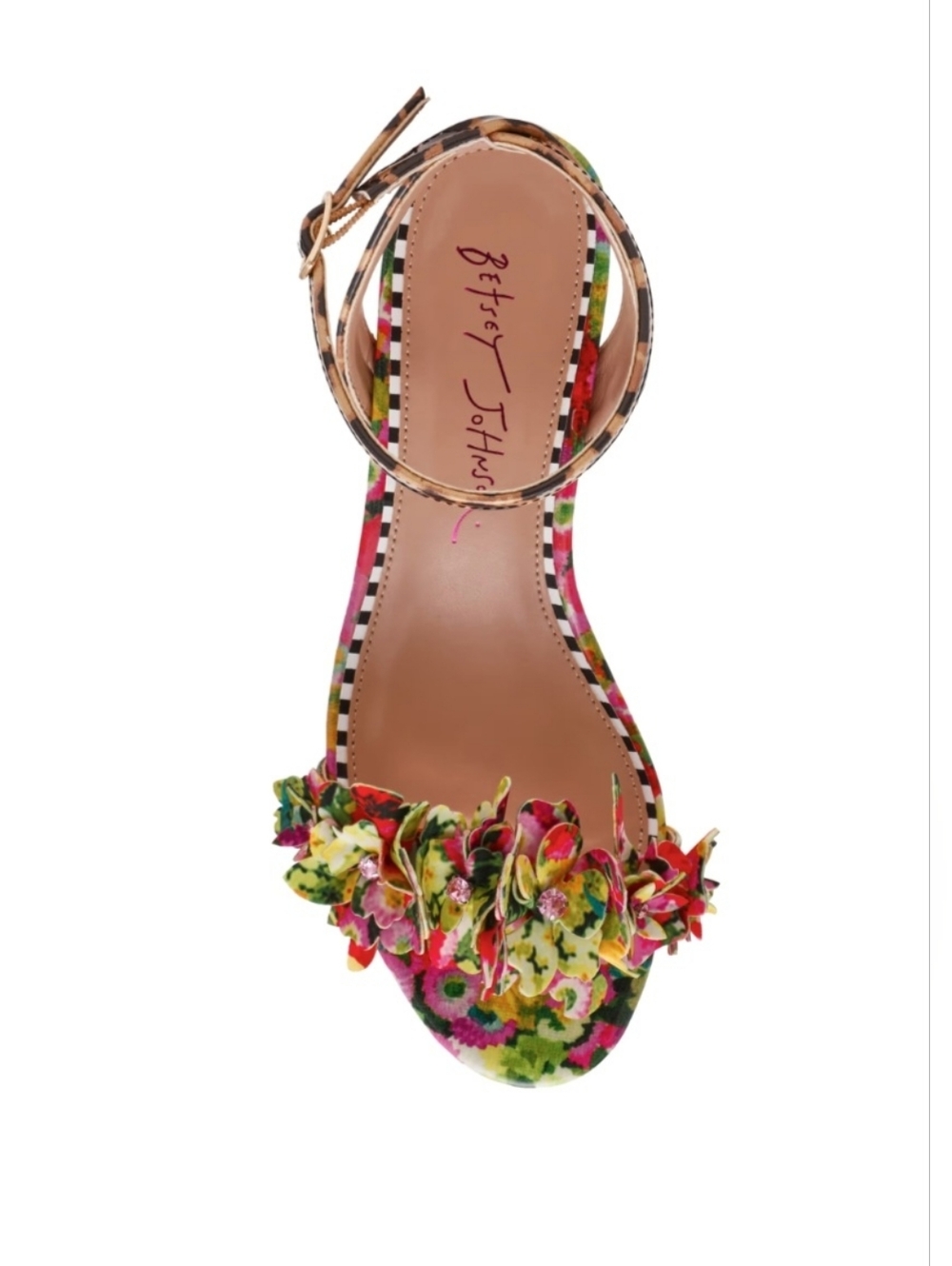 Betsy Johnson Malcolm Floral Multicolor Ankle-Strap Block Heel Sandal